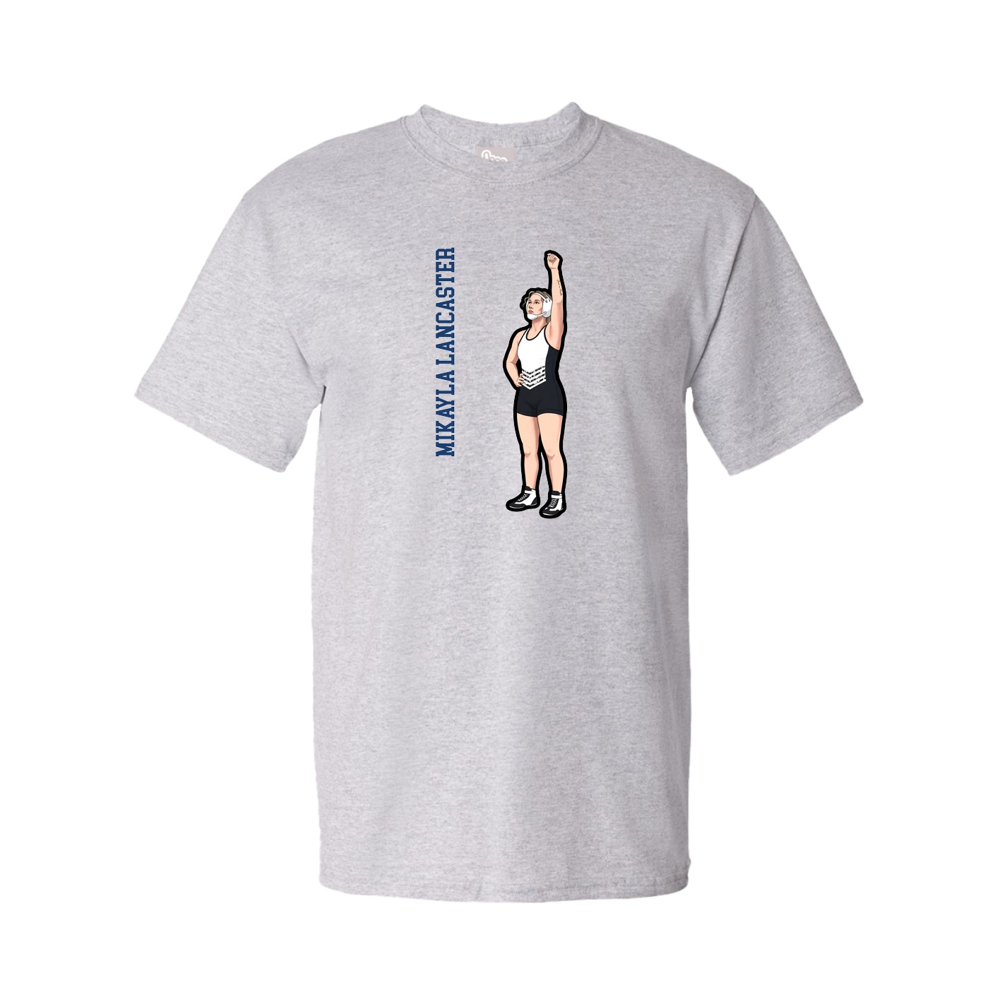 Tee — Name Vertical in Grey