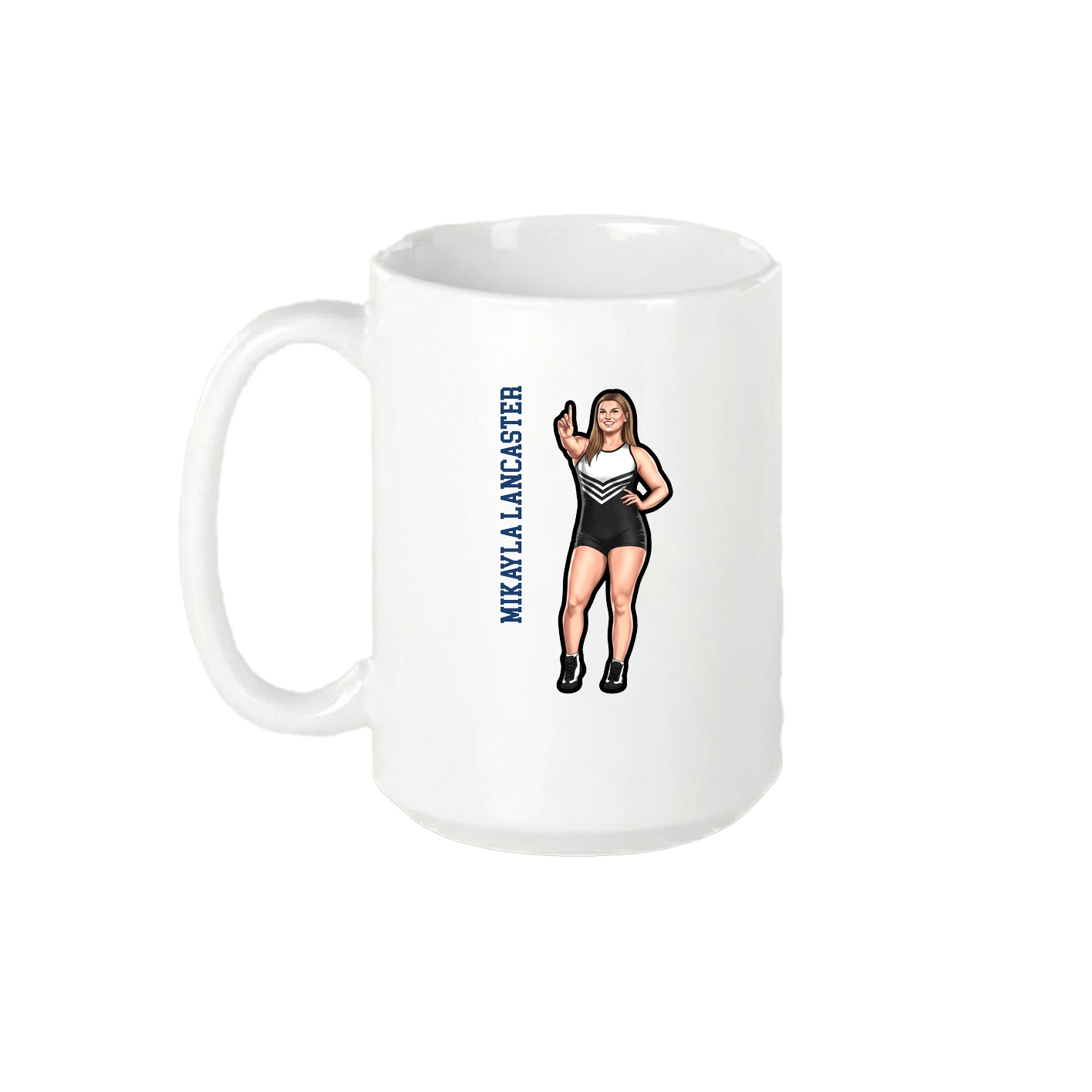 15oz Coffee Mug — Name Vertical in White