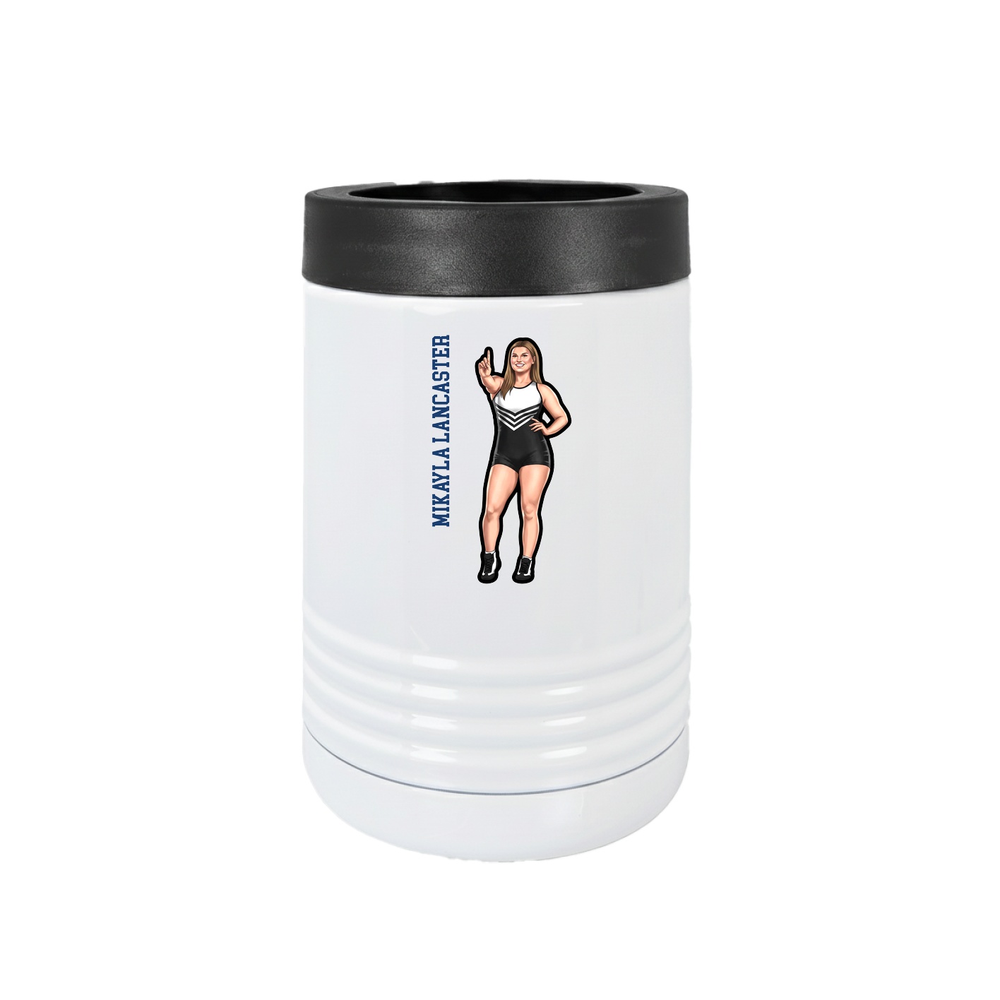 Beverage Holder — Name Vertical in White