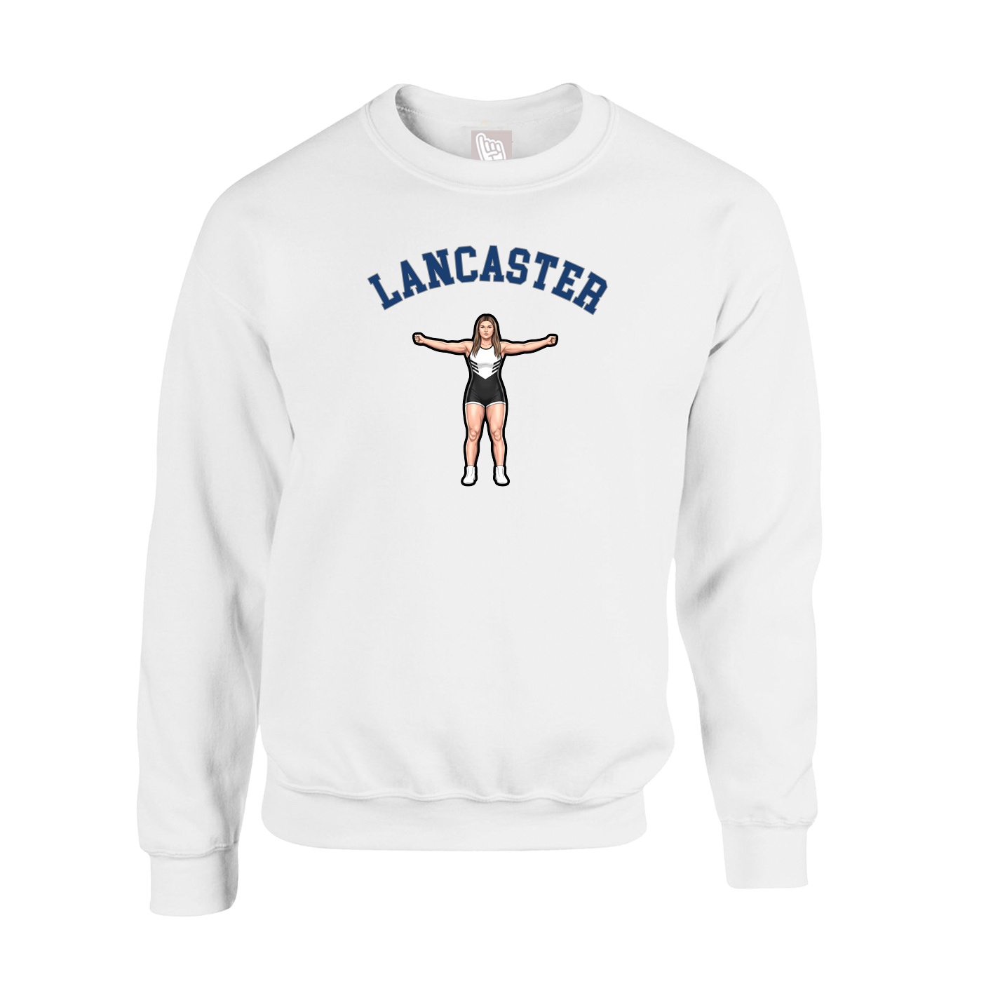 Fleece Crew — Shirsey Arch in White