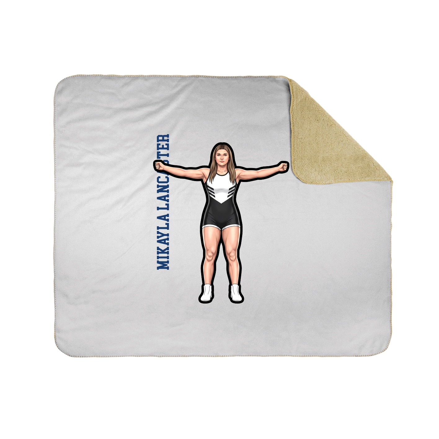 Throw Blanket — Name Vertical in White