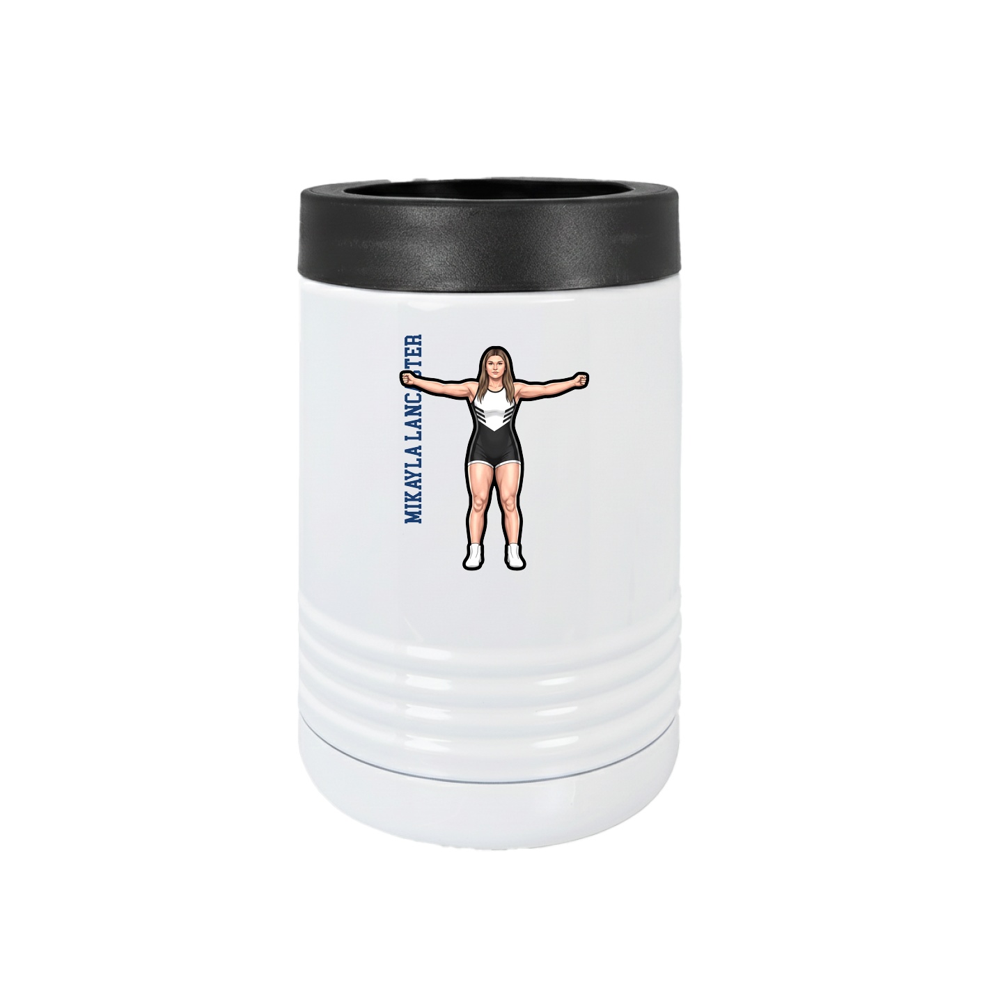 Beverage Holder — Name Vertical in White