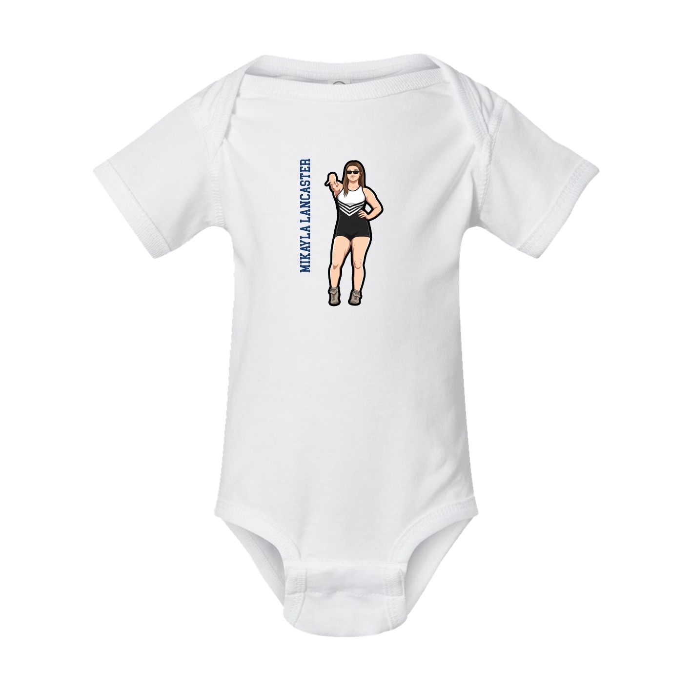 Baby Onesie — Name Vertical in White