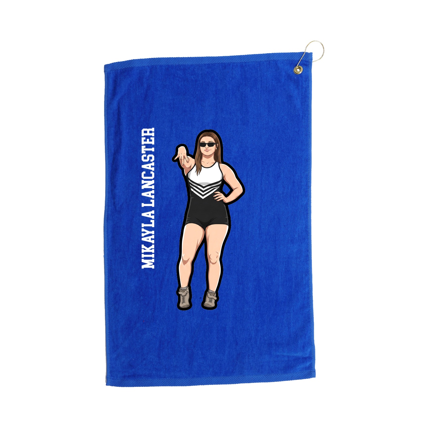 Golf Towel — Name Vertical in Royal