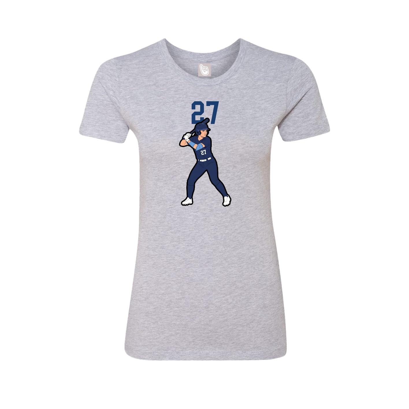 Fitted Women's Tee — Number Top in Grey