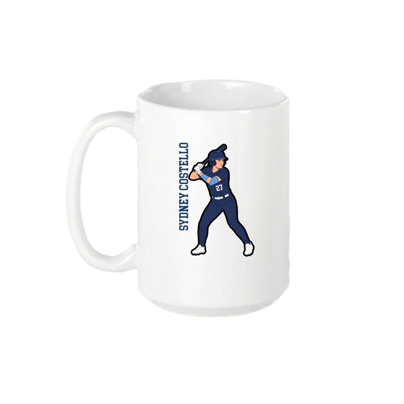 15oz Coffee Mug — Name Vertical in White