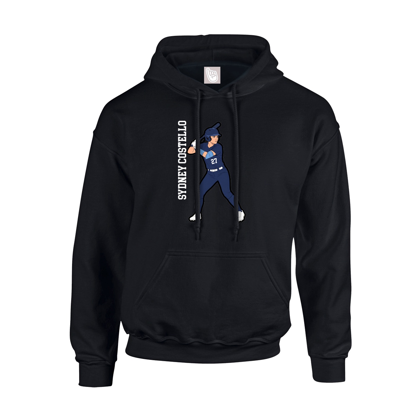 Youth Hoodie — Name Vertical in Black