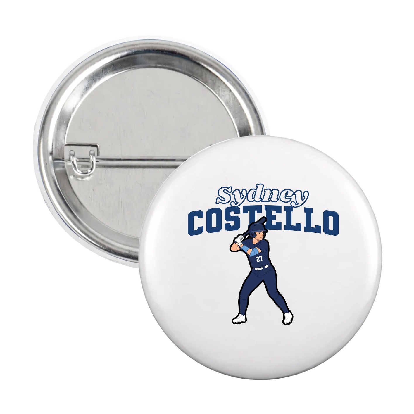 Game Day Button — Name Arch in White