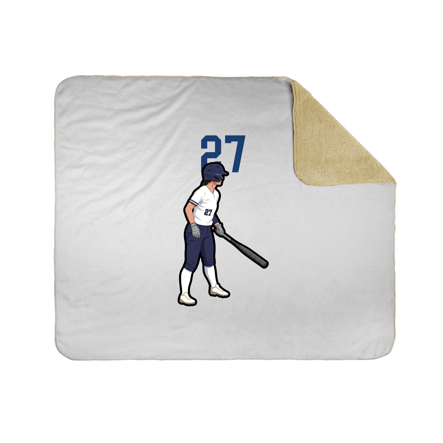 Throw Blanket — Number Top in White