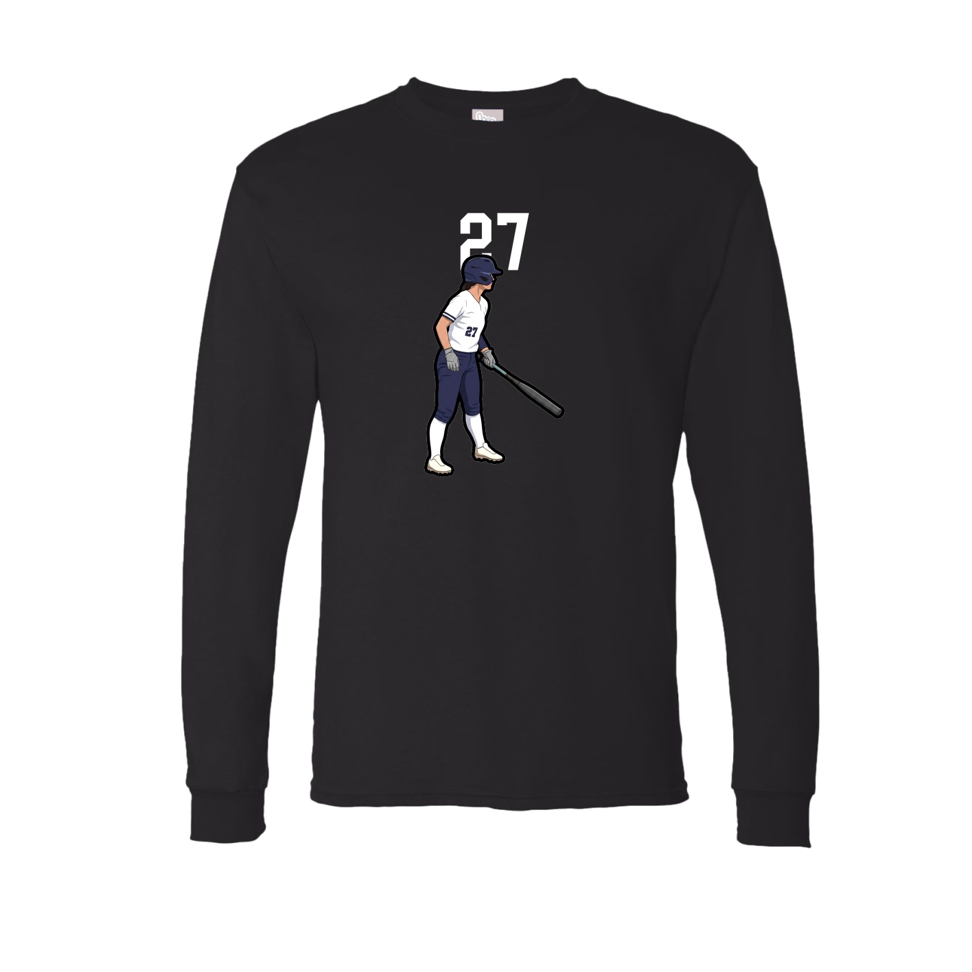 Long Sleeve Tee — Number Top in Black