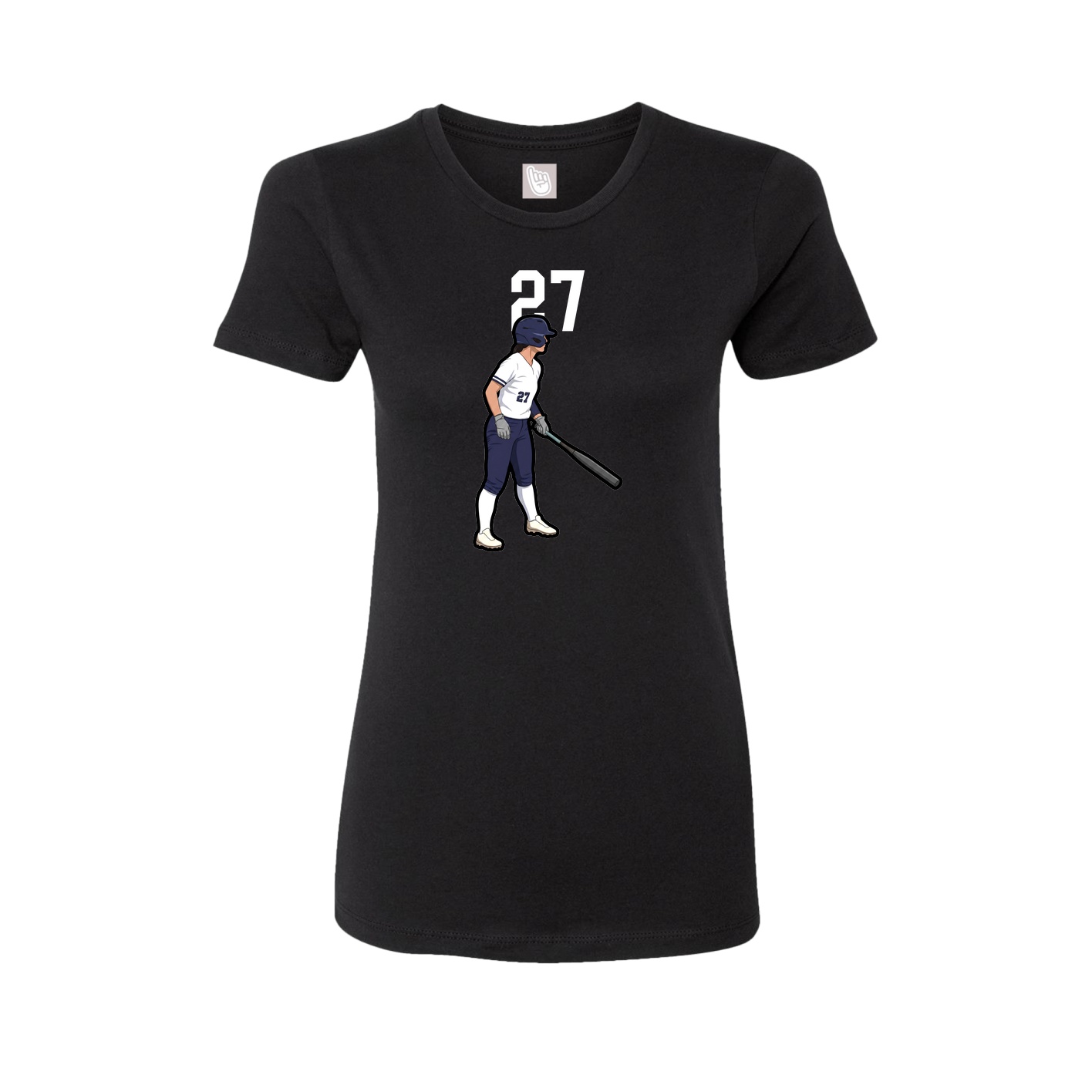 Fitted Women's Tee — Number Top in Black