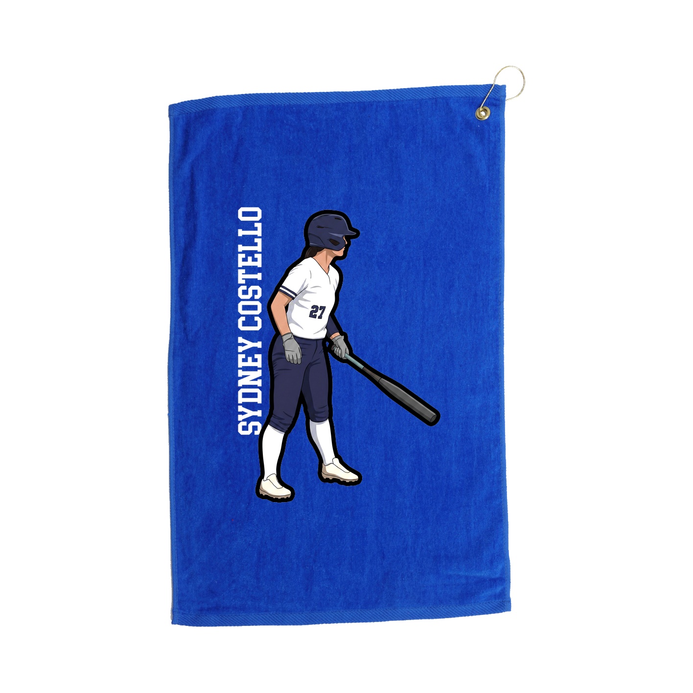 Golf Towel — Name Vertical in Royal