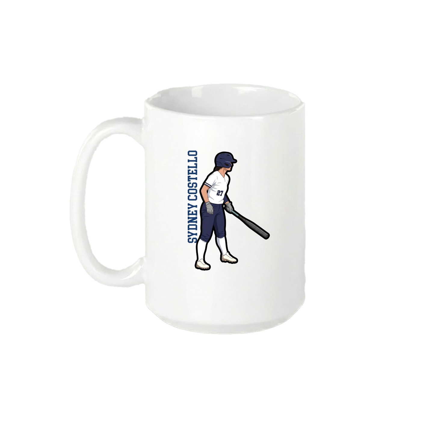15oz Coffee Mug — Name Vertical in White