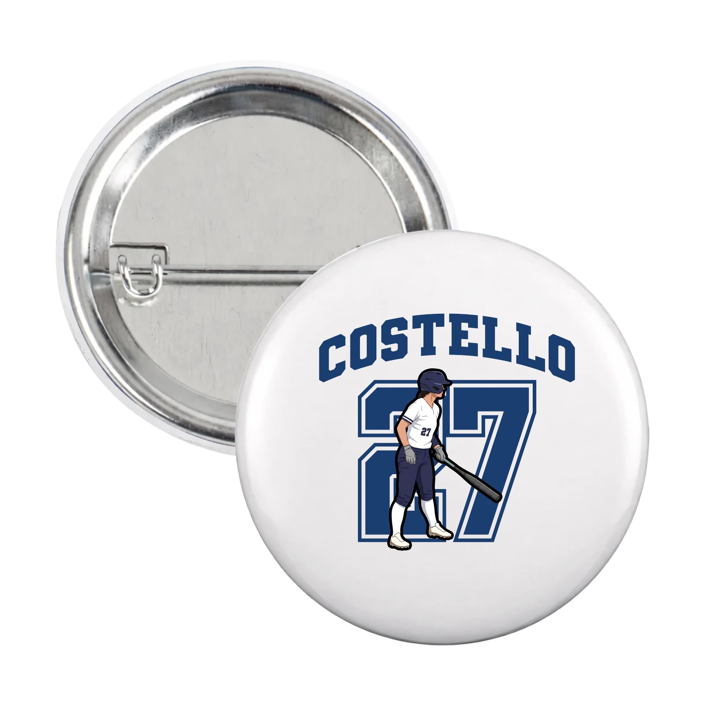 Game Day Button — Number in White
