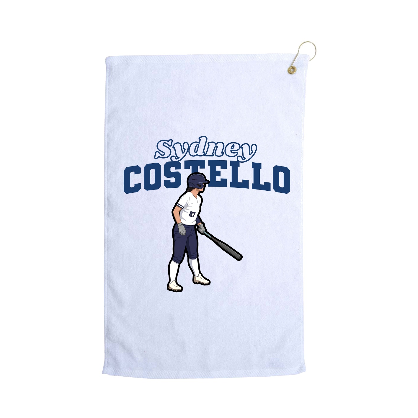 Golf Towel — Name Arch in White