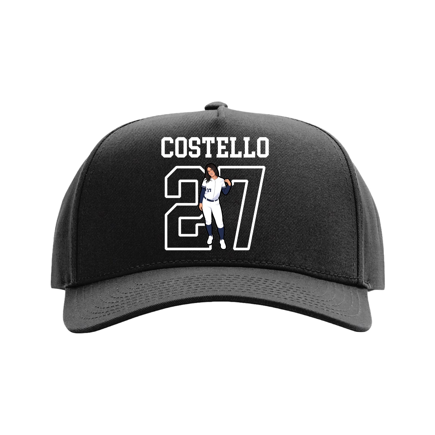 Full Fabric Five-Panel Champ Cap — Shirsey in Black
