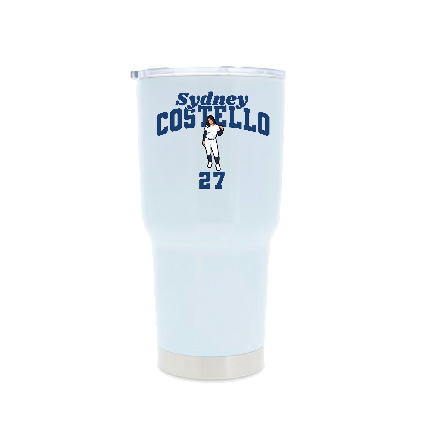 30oz Stainless Steel Tumbler — Signature Arch in White