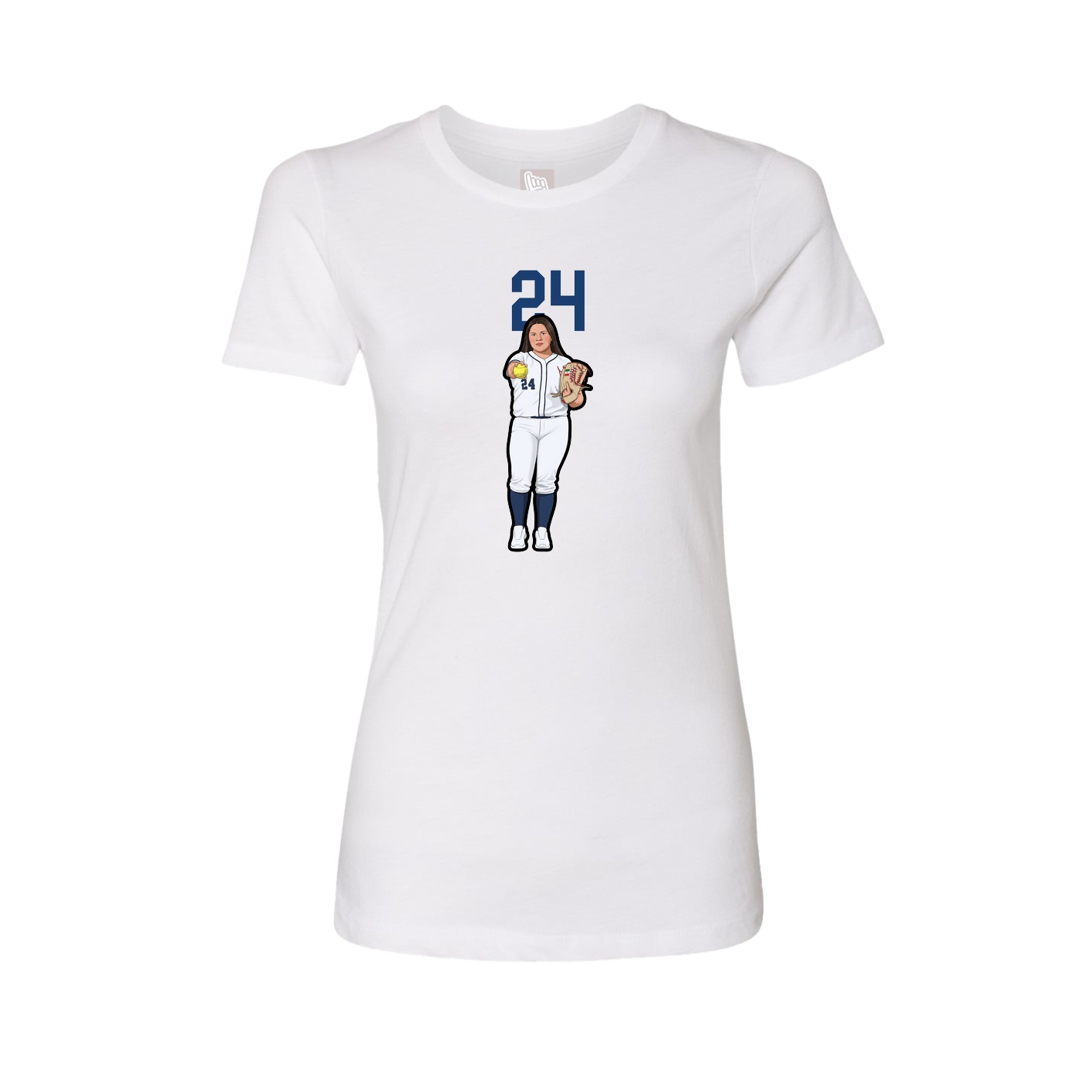 Fitted Women's Tee — Number Top in White