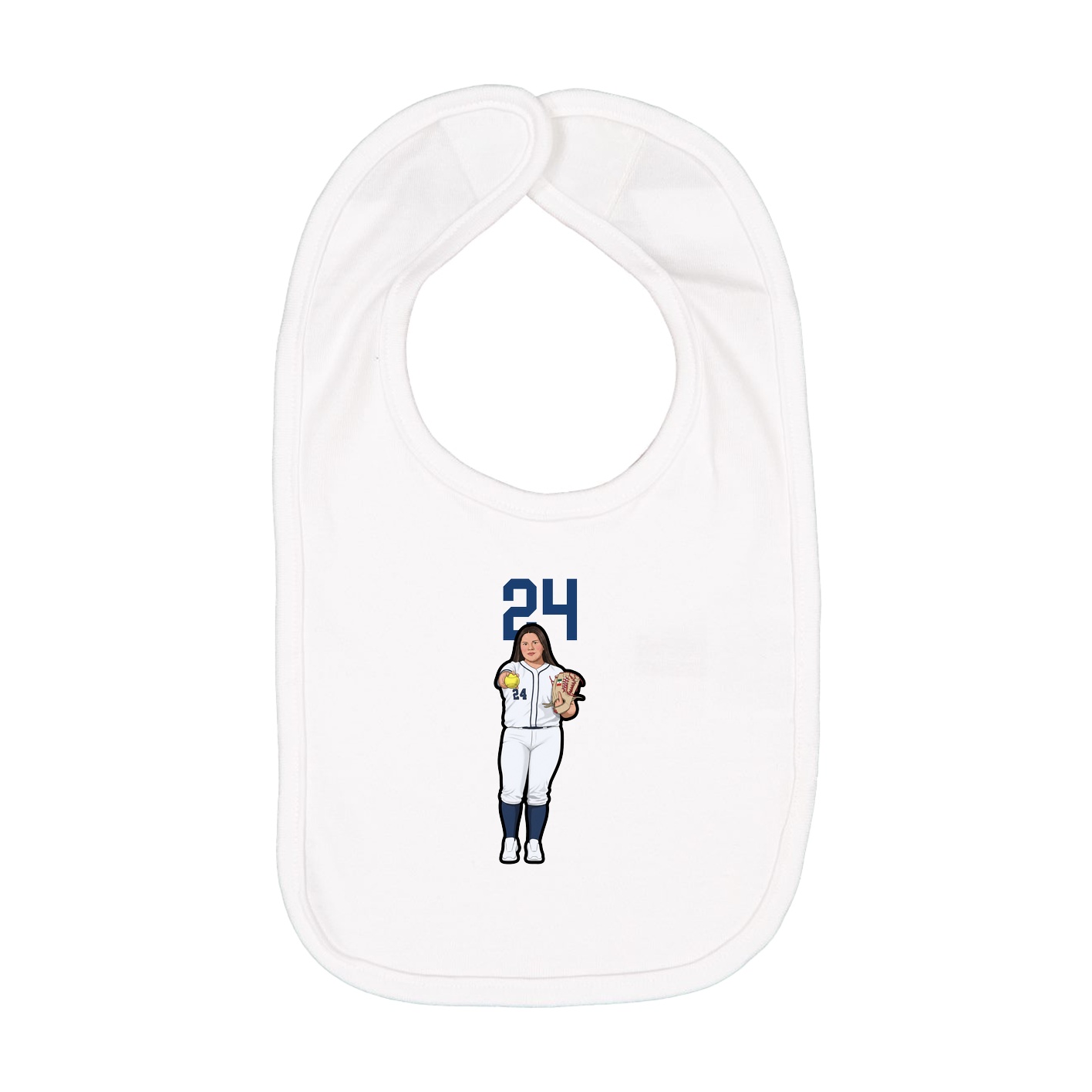 Infant Bib — Number Top in White