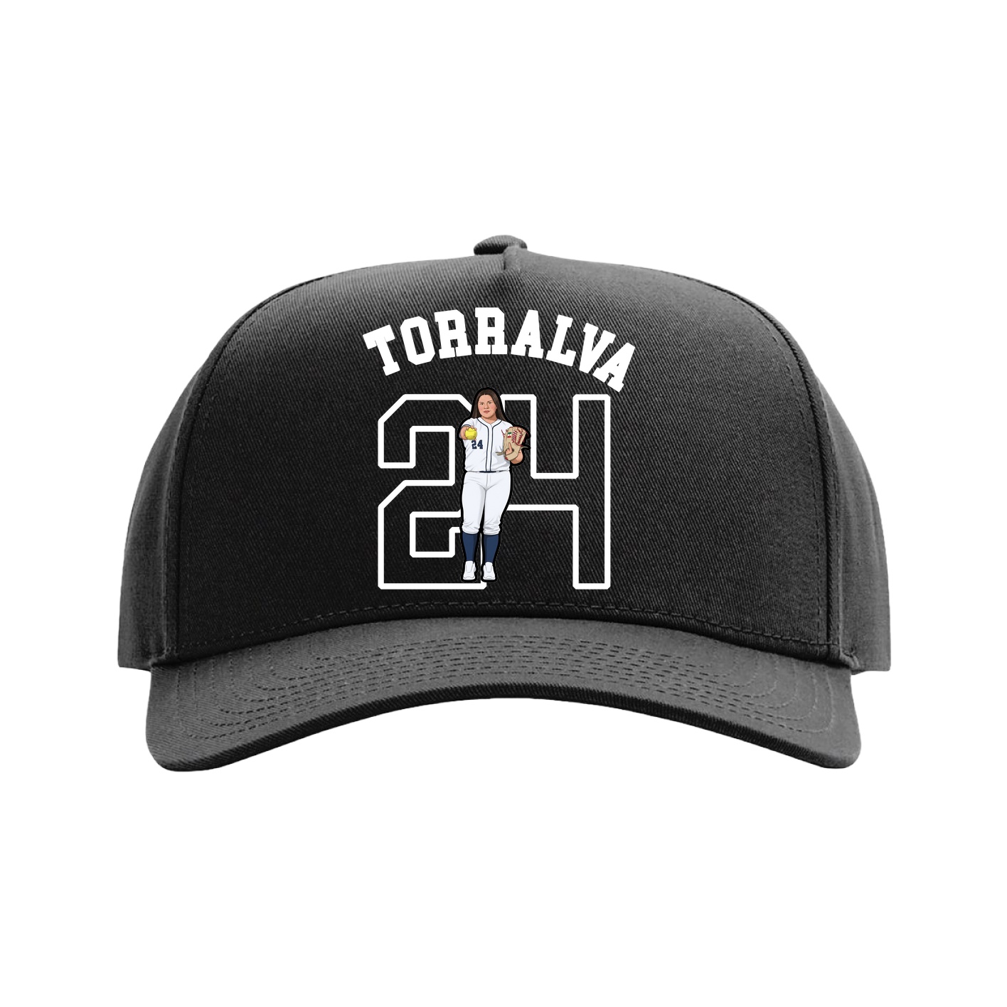 Full Fabric Five-Panel Champ Cap — Shirsey Arch in Black