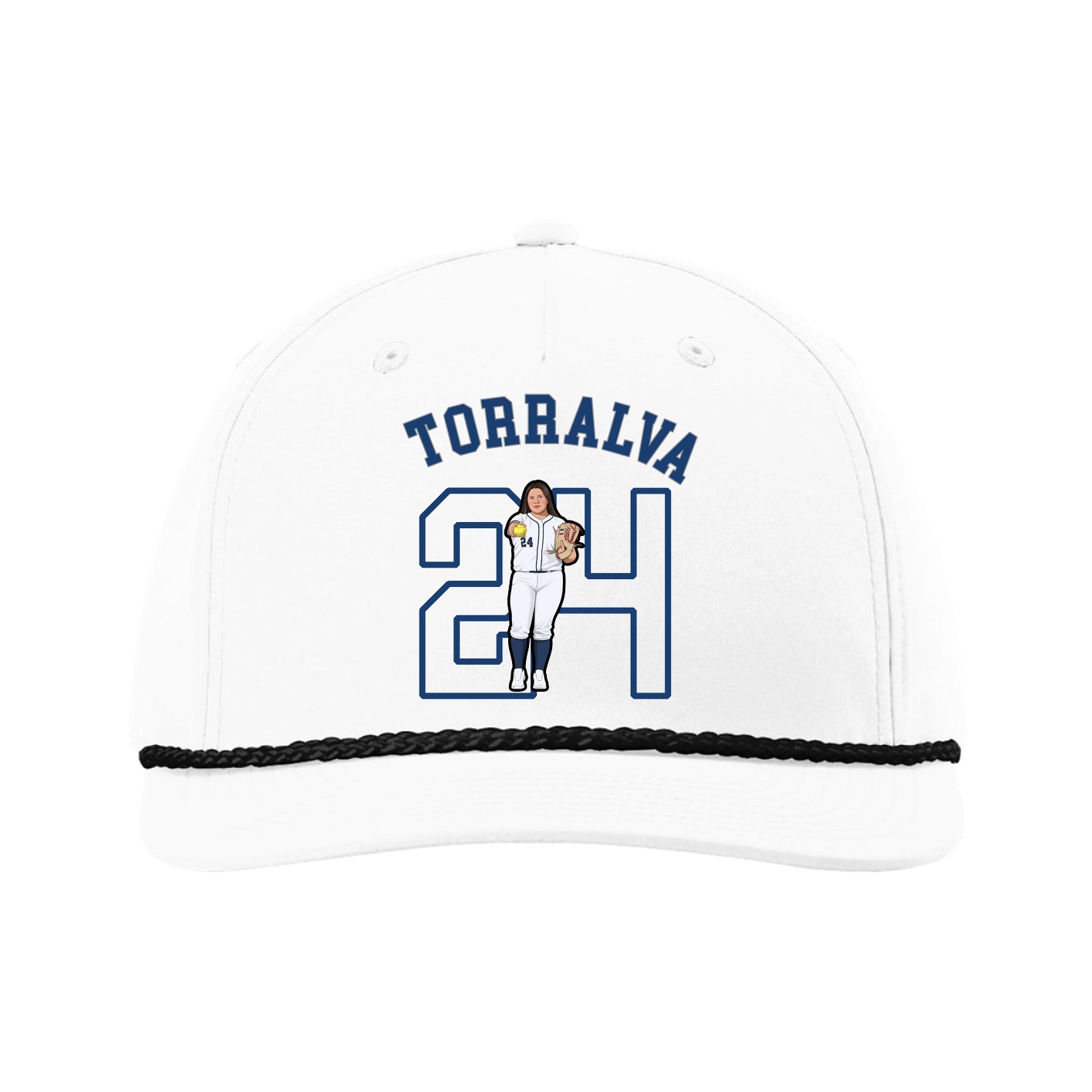 Five-Panel Classic Rope Cap — Shirsey Arch in White