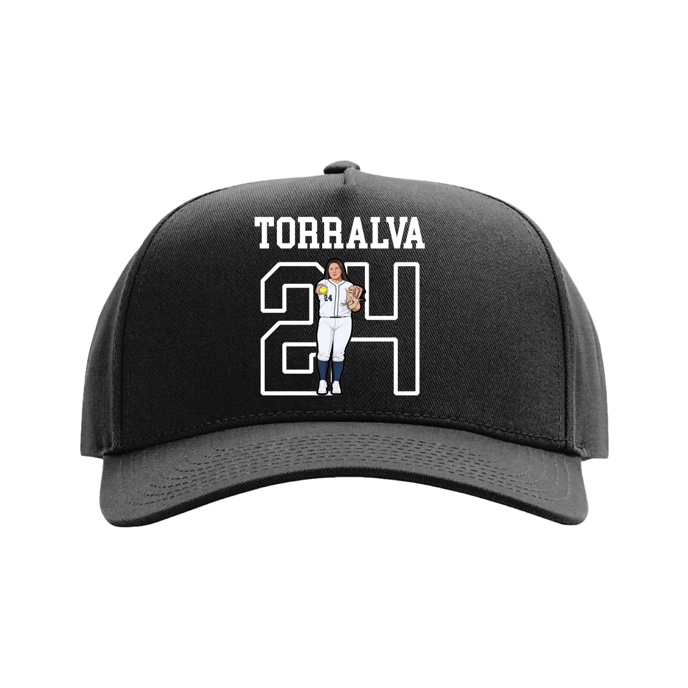 Full Fabric Five-Panel Champ Cap — Shirsey in Black