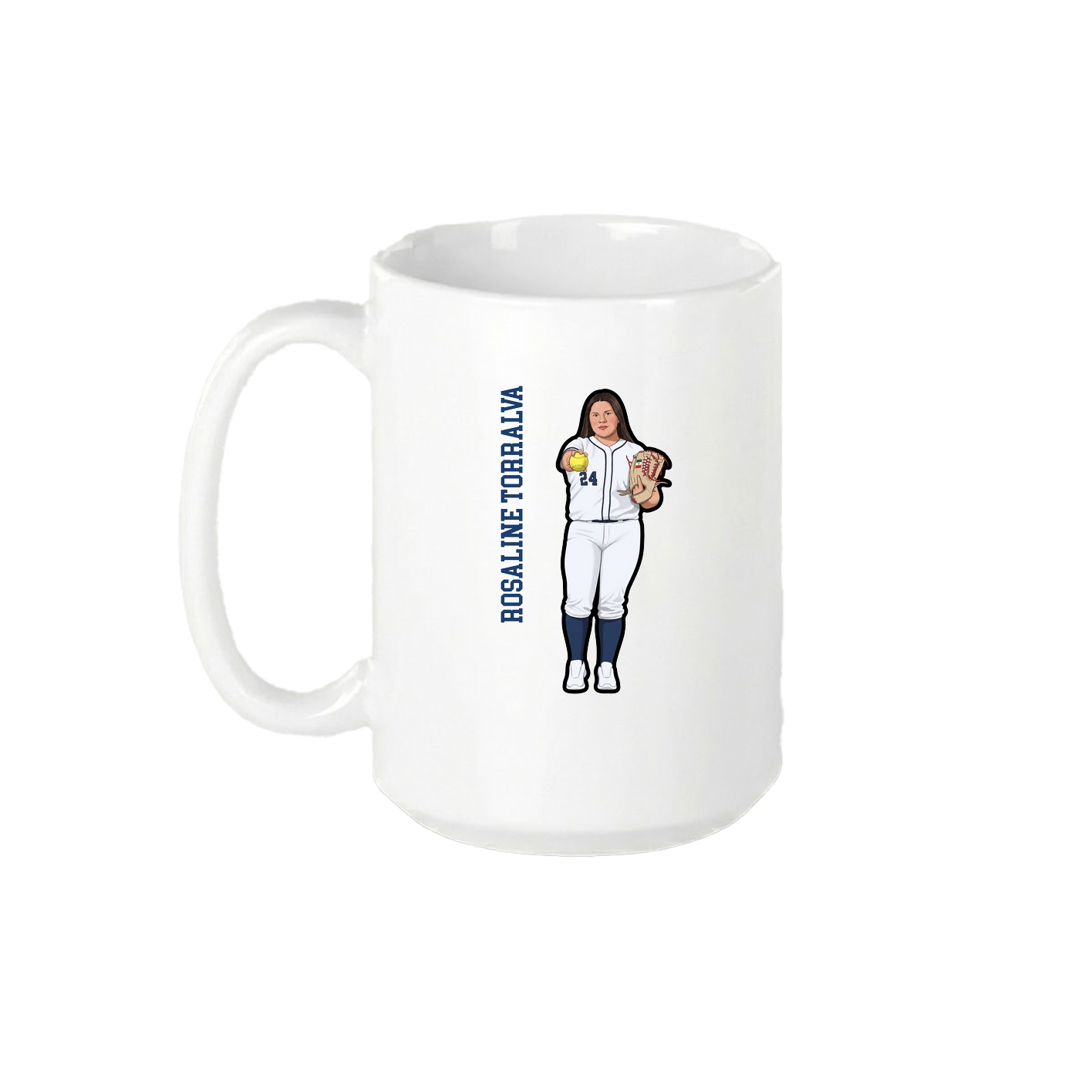 15oz Coffee Mug — Name Vertical in White