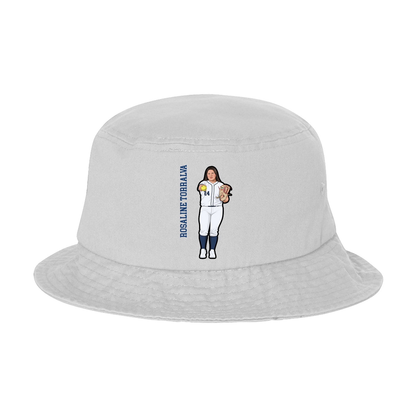 Bucket Cap — Name Vertical in White