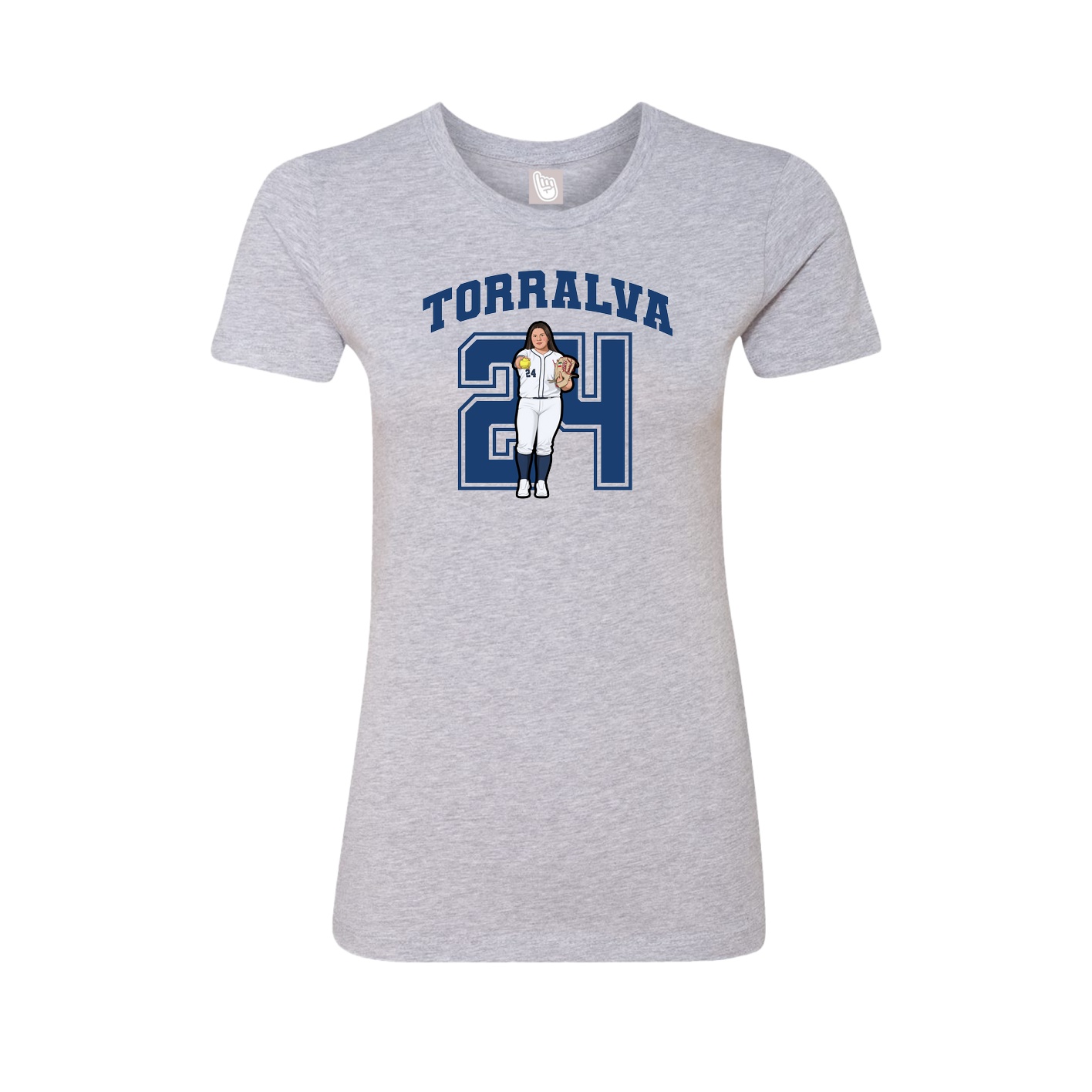 Fitted Women's Tee — Number in Grey