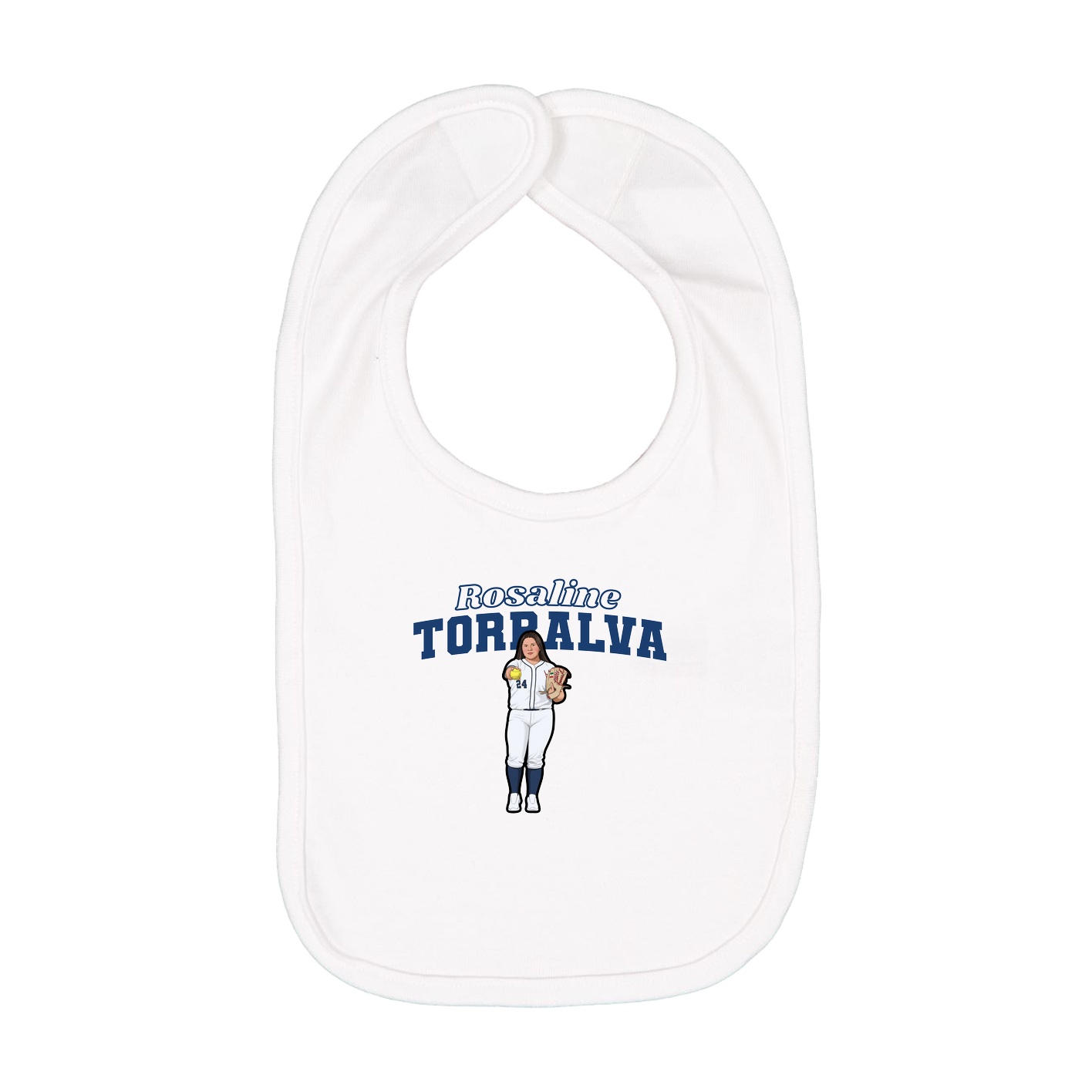Infant Bib — Name Arch in White