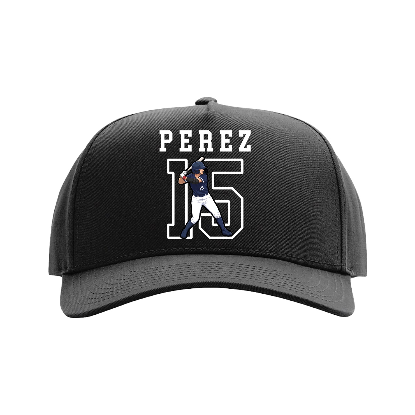Full Fabric Five-Panel Champ Cap — Shirsey in Black