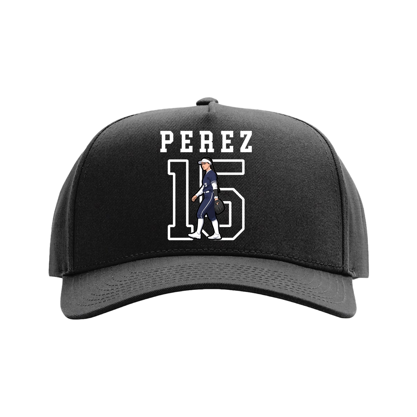 Full Fabric Five-Panel Champ Cap — Shirsey in Black