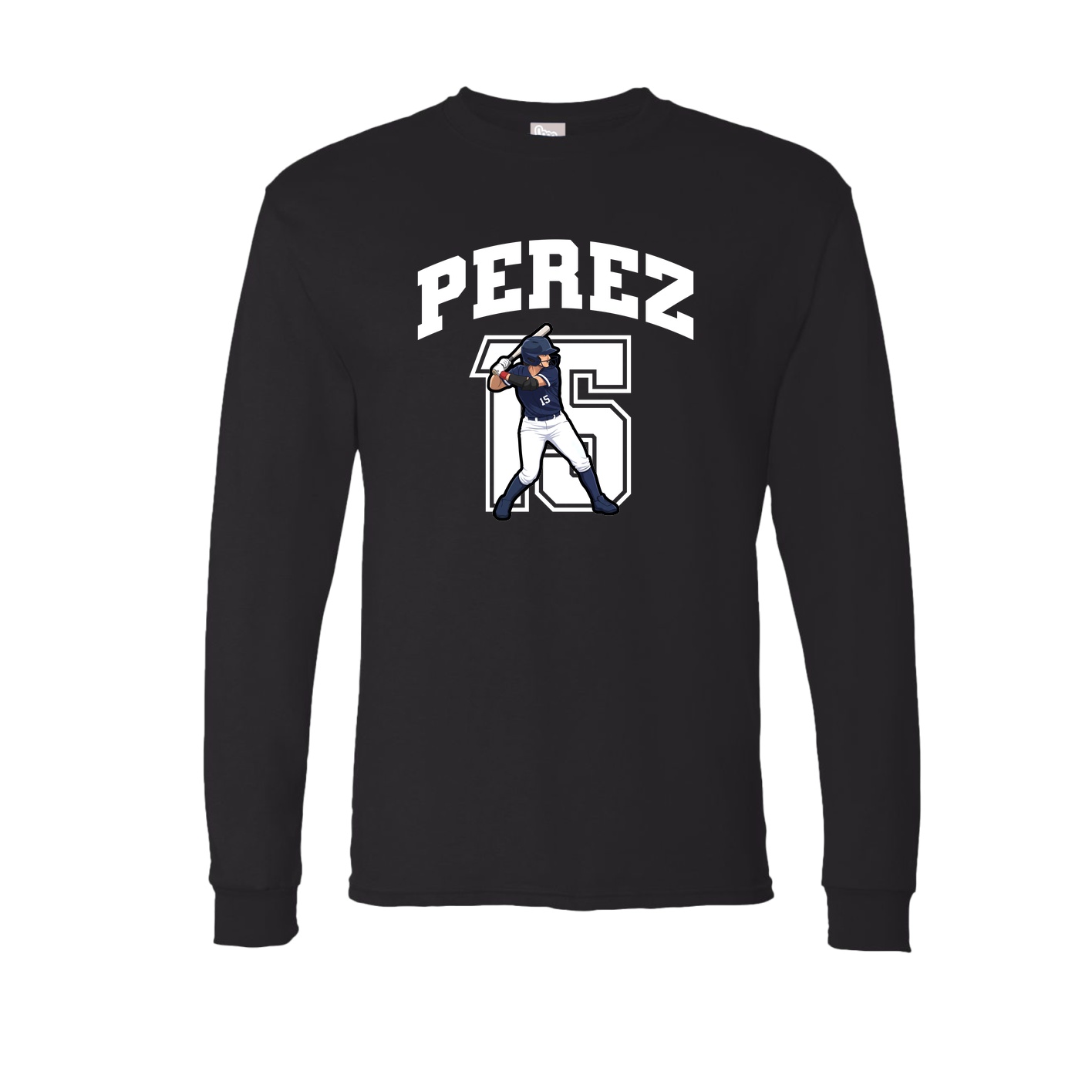 Long Sleeve Tee — Number in Black