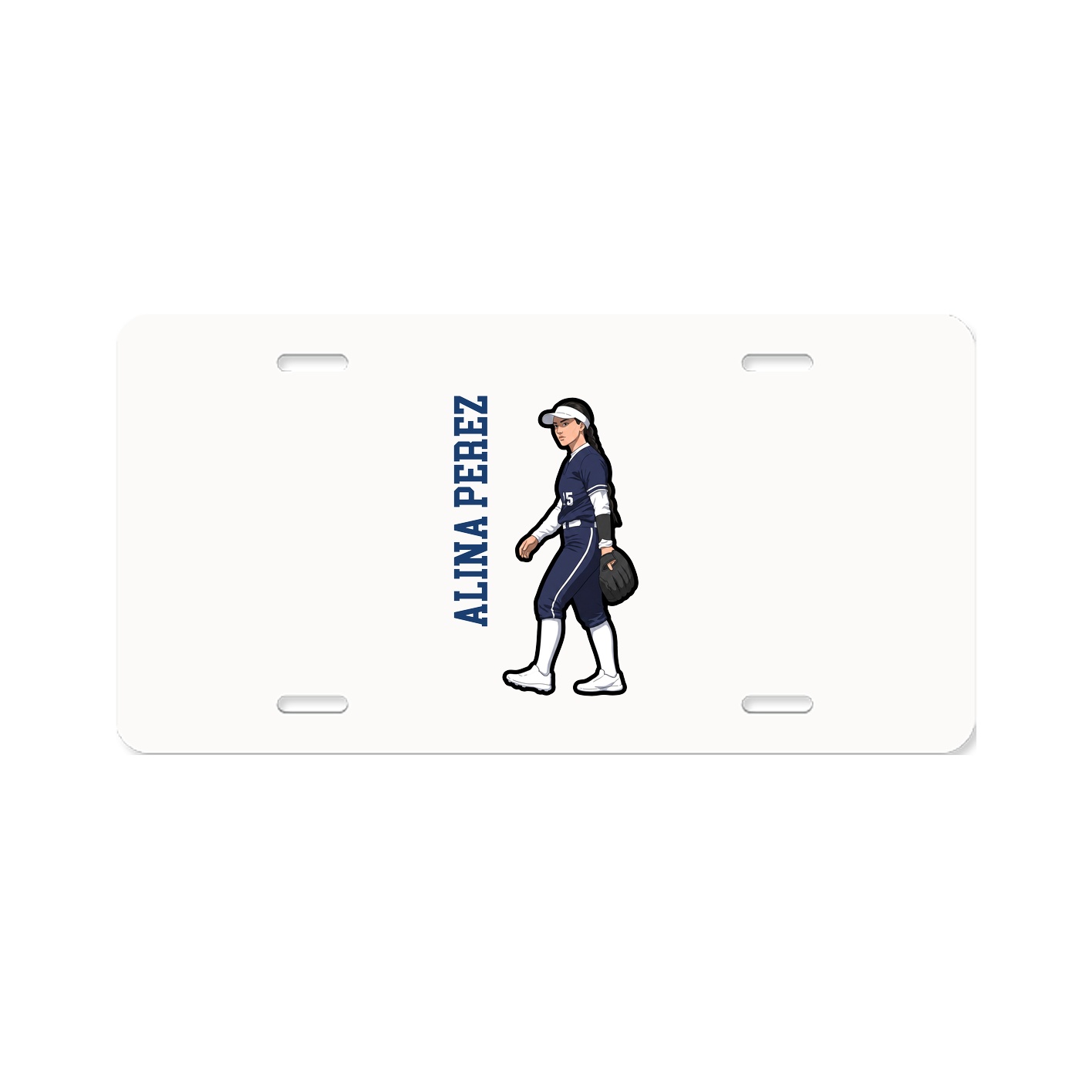 License Plate — Name Vertical in Classic