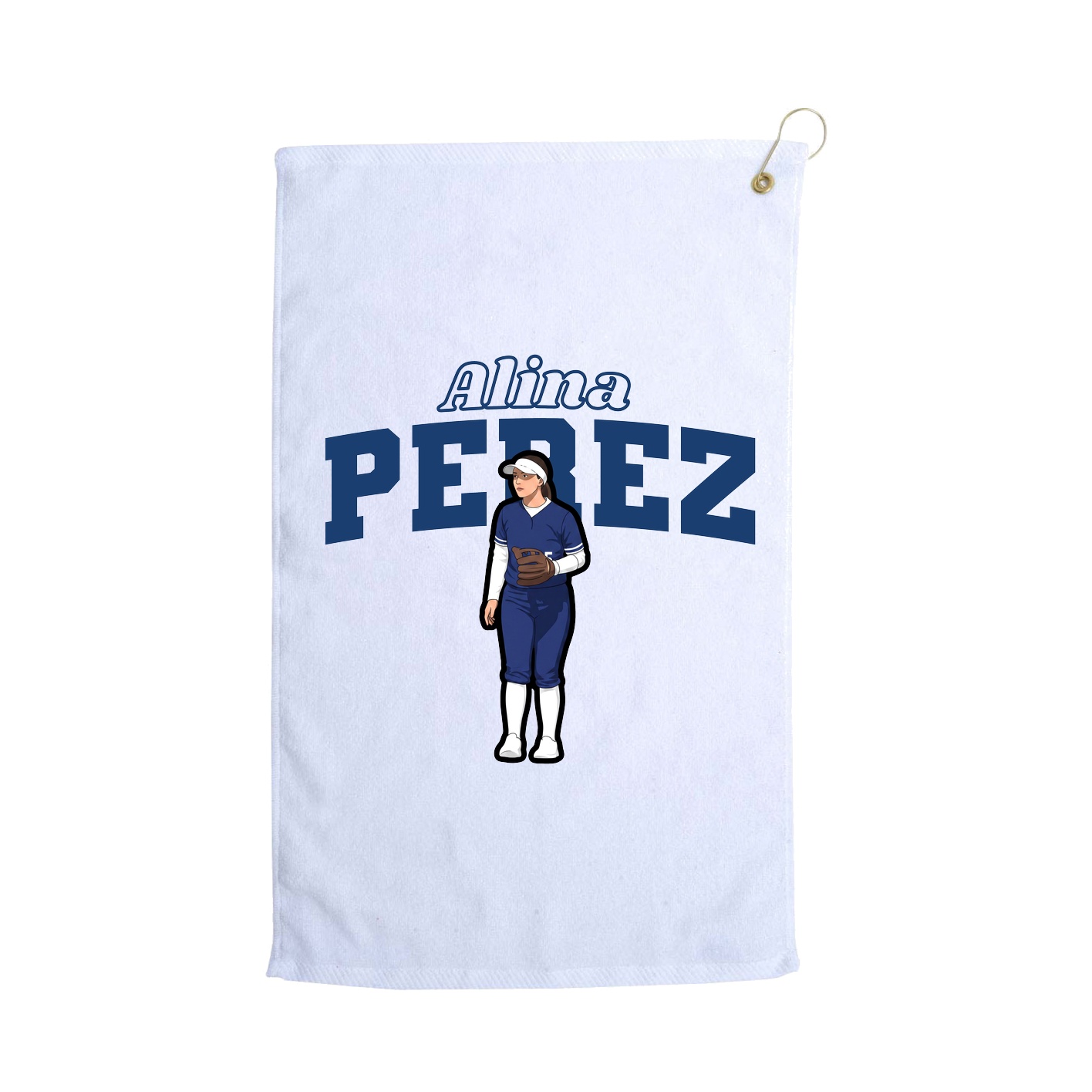 Golf Towel — Name Arch in White