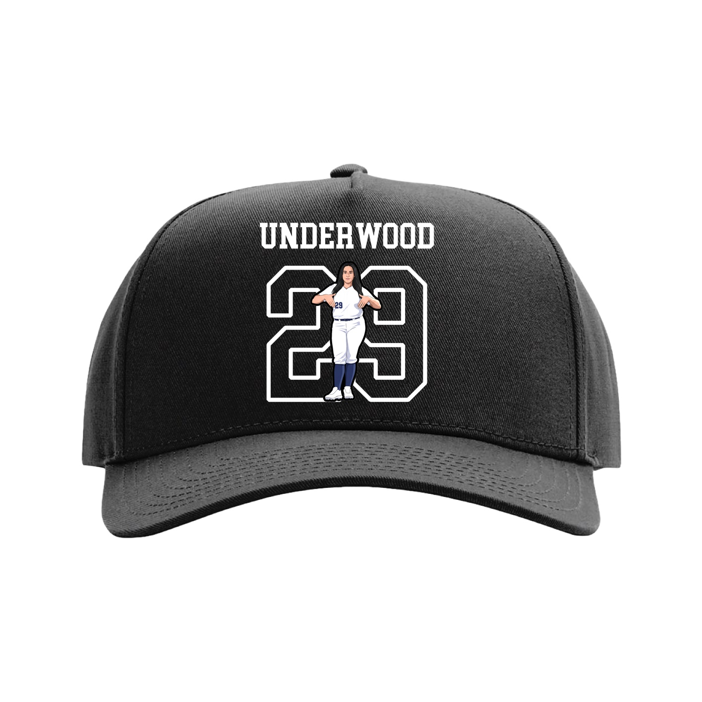 Full Fabric Five-Panel Champ Cap — Shirsey in Black