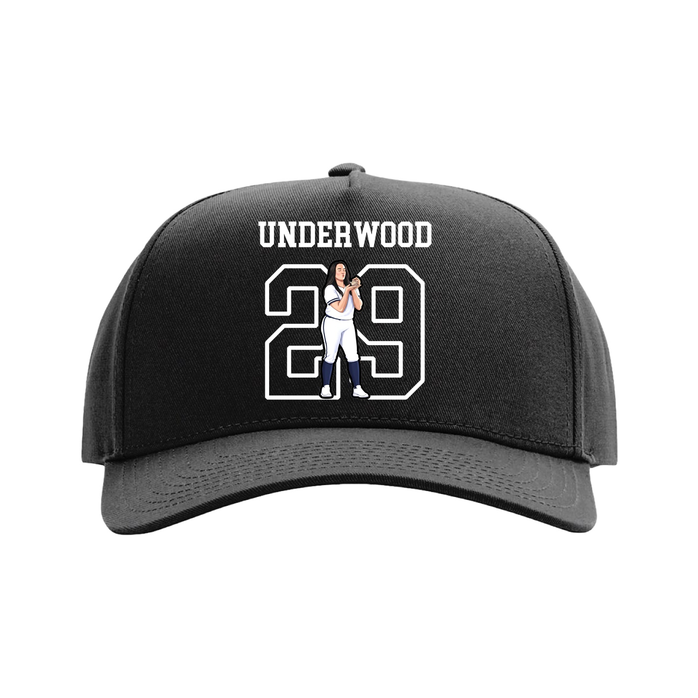 Full Fabric Five-Panel Champ Cap — Shirsey in Black