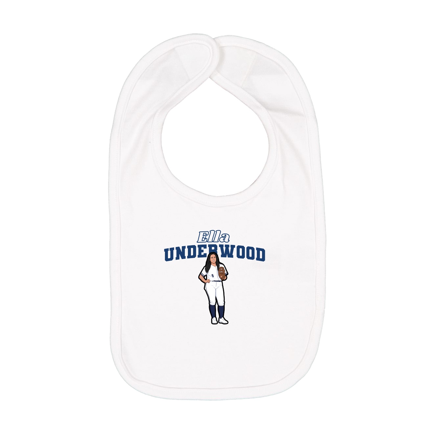 Infant Bib — Name Arch in White