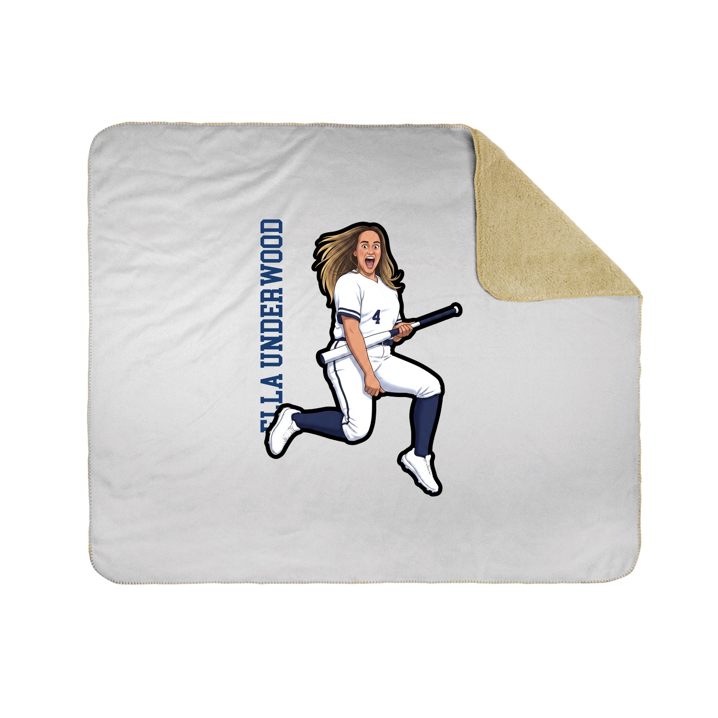 Throw Blanket — Name Vertical in White