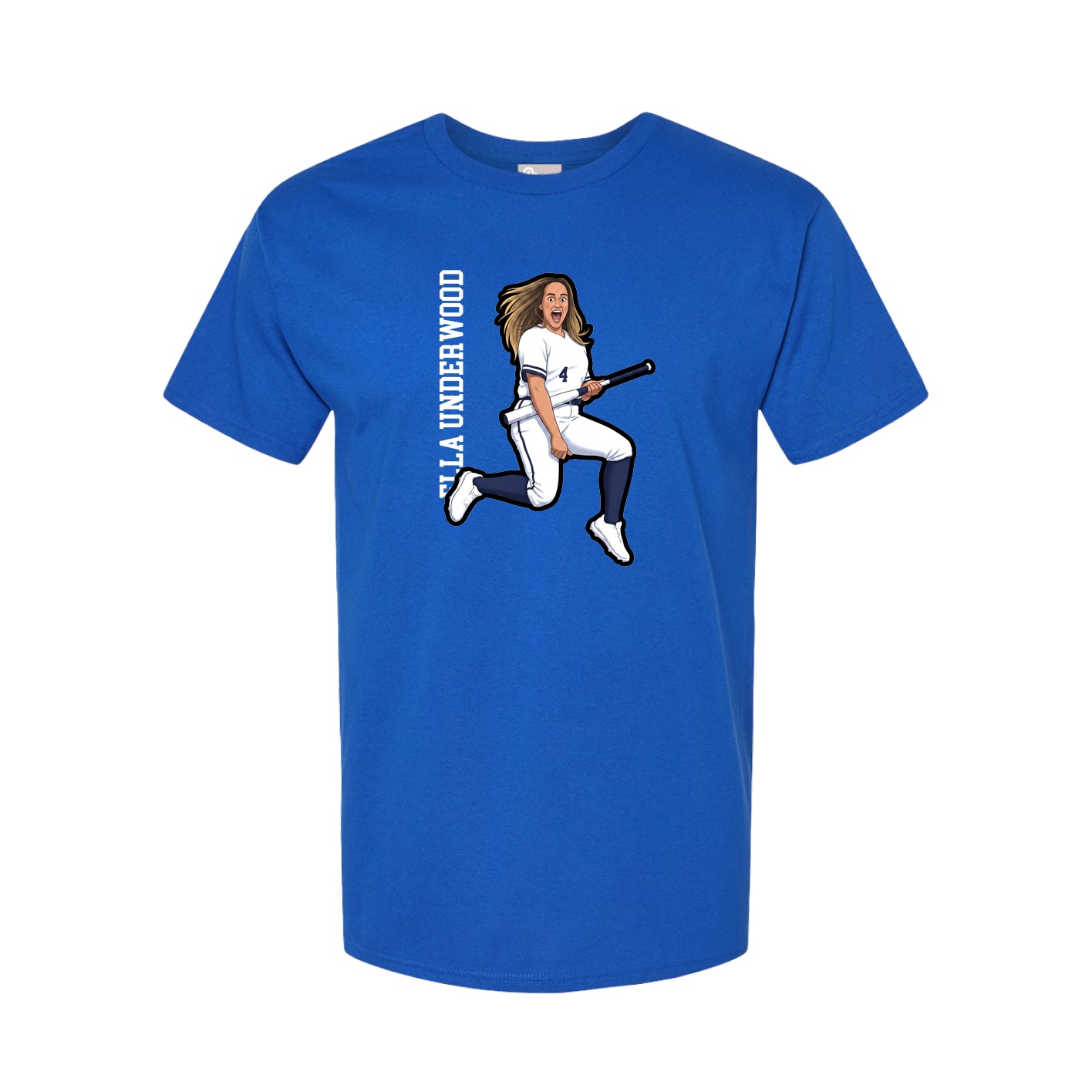 Youth Tee — Name Vertical in Royal