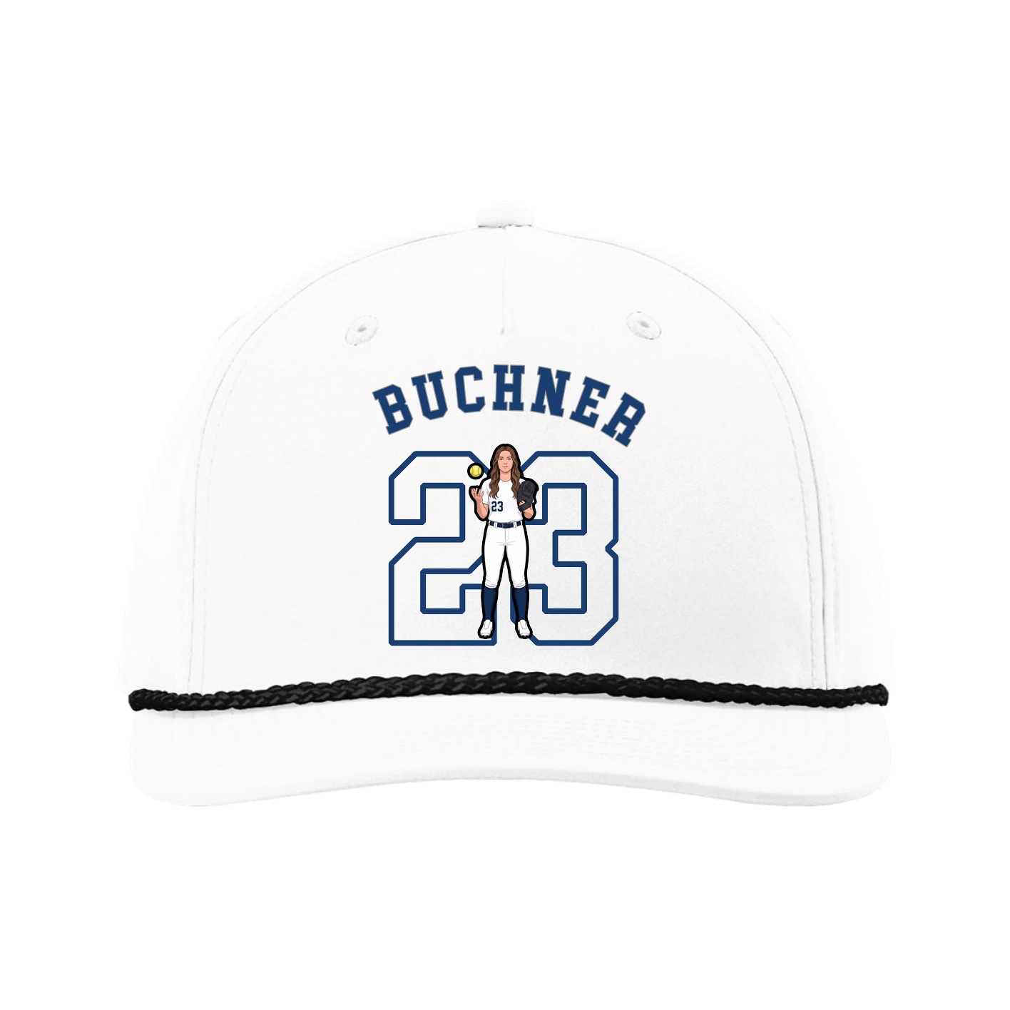 Five-Panel Classic Rope Cap — Shirsey Arch in White