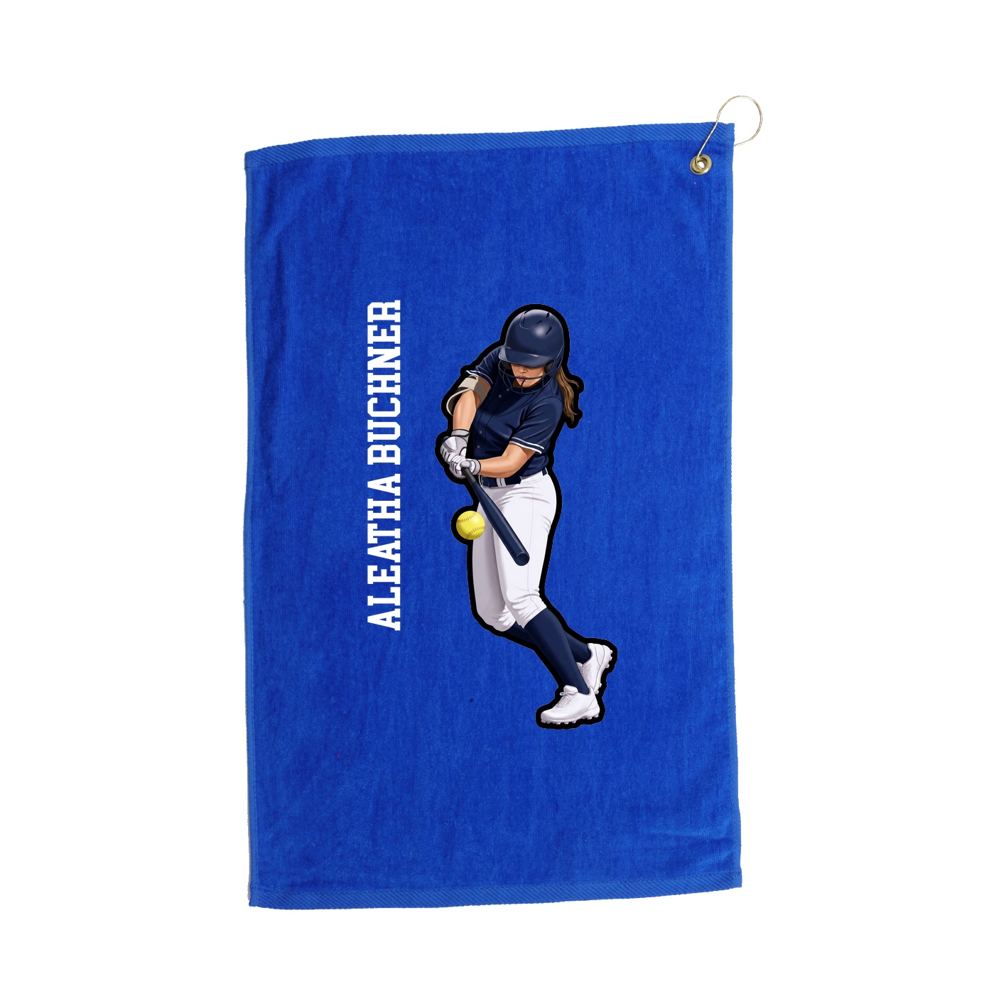 Golf Towel — Name Vertical in Royal