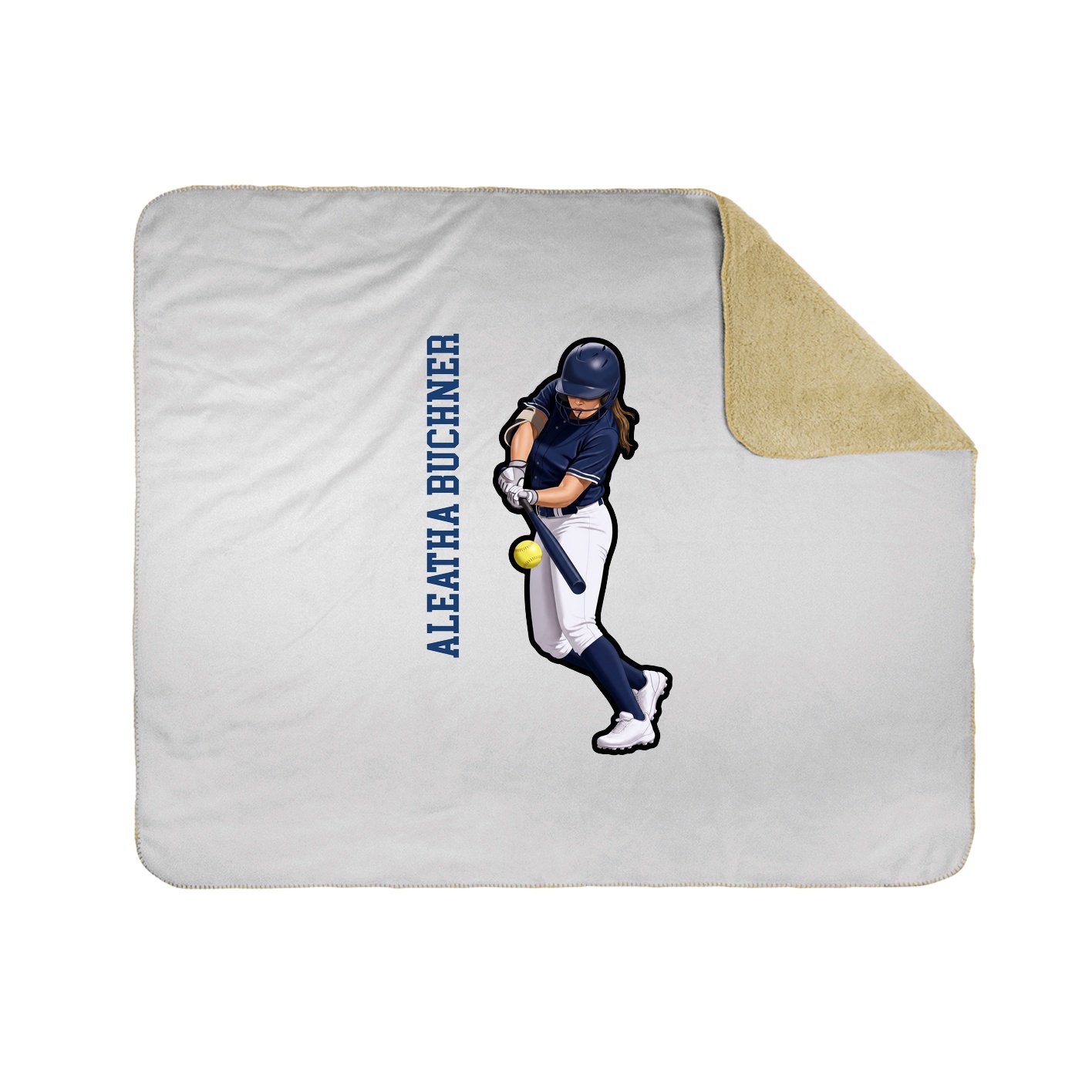 Throw Blanket — Name Vertical in White