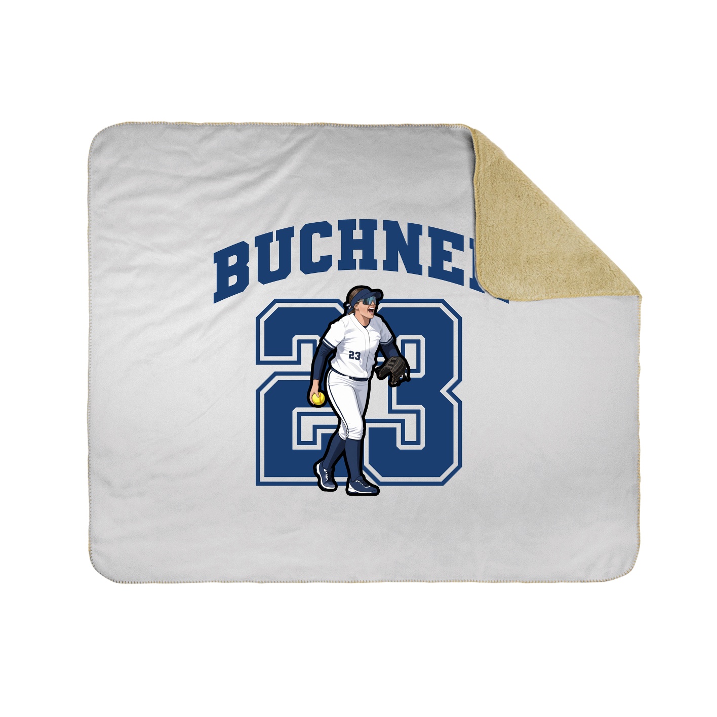 Throw Blanket — Number in White