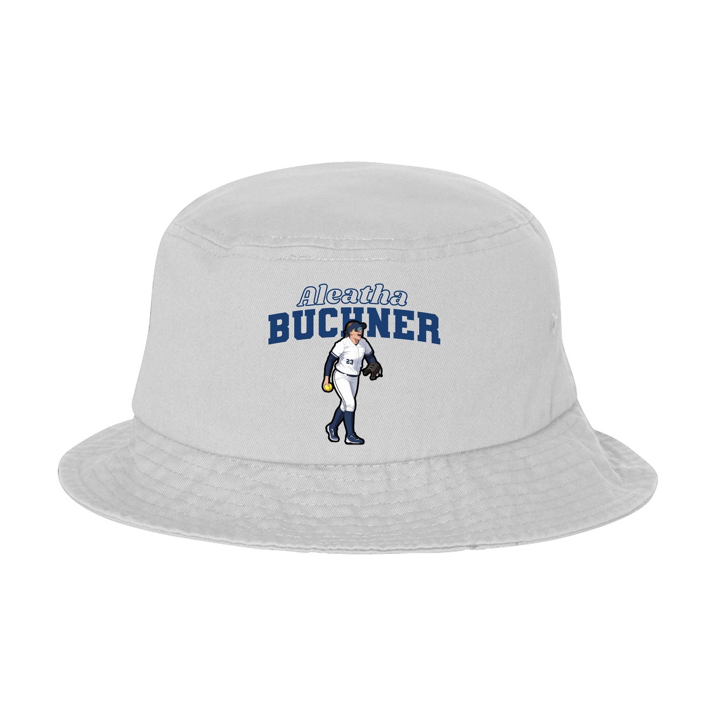 Bucket Cap — Name Arch in White