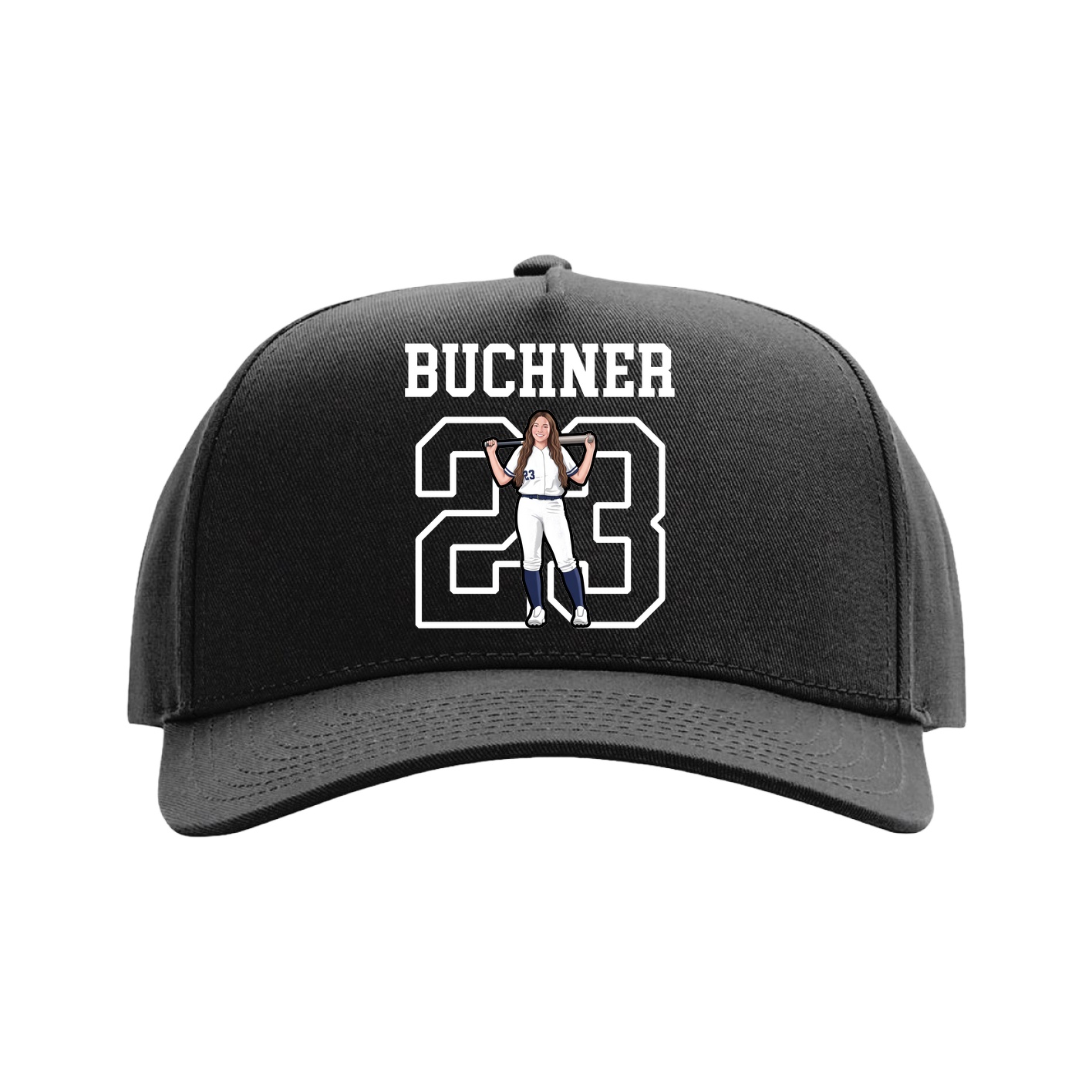 Full Fabric Five-Panel Champ Cap — Shirsey in Black