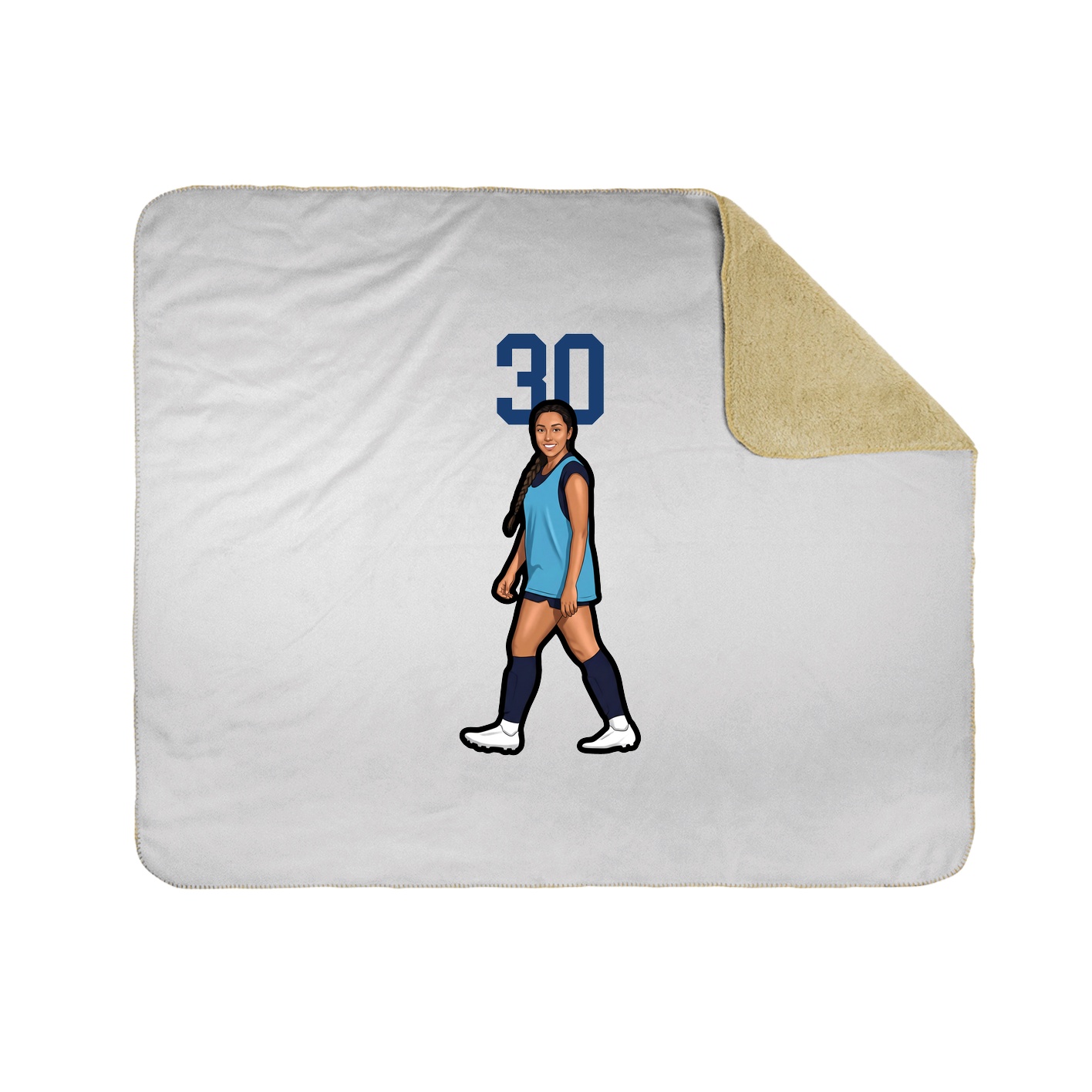 Throw Blanket — Number Top in White
