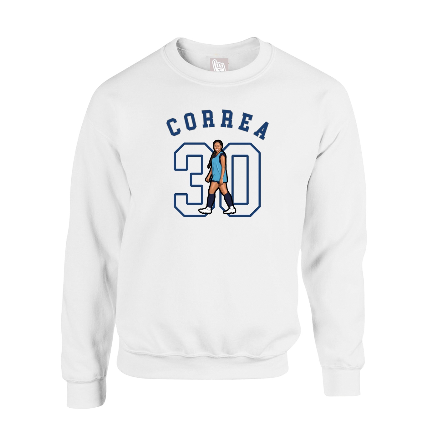 Fleece Crew — Shirsey Arch in White