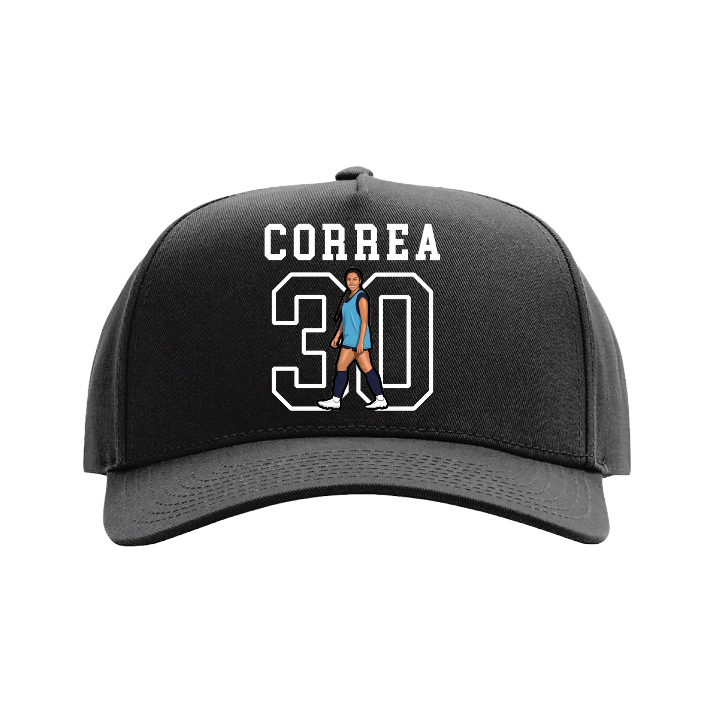 Full Fabric Five-Panel Champ Cap — Shirsey in Black