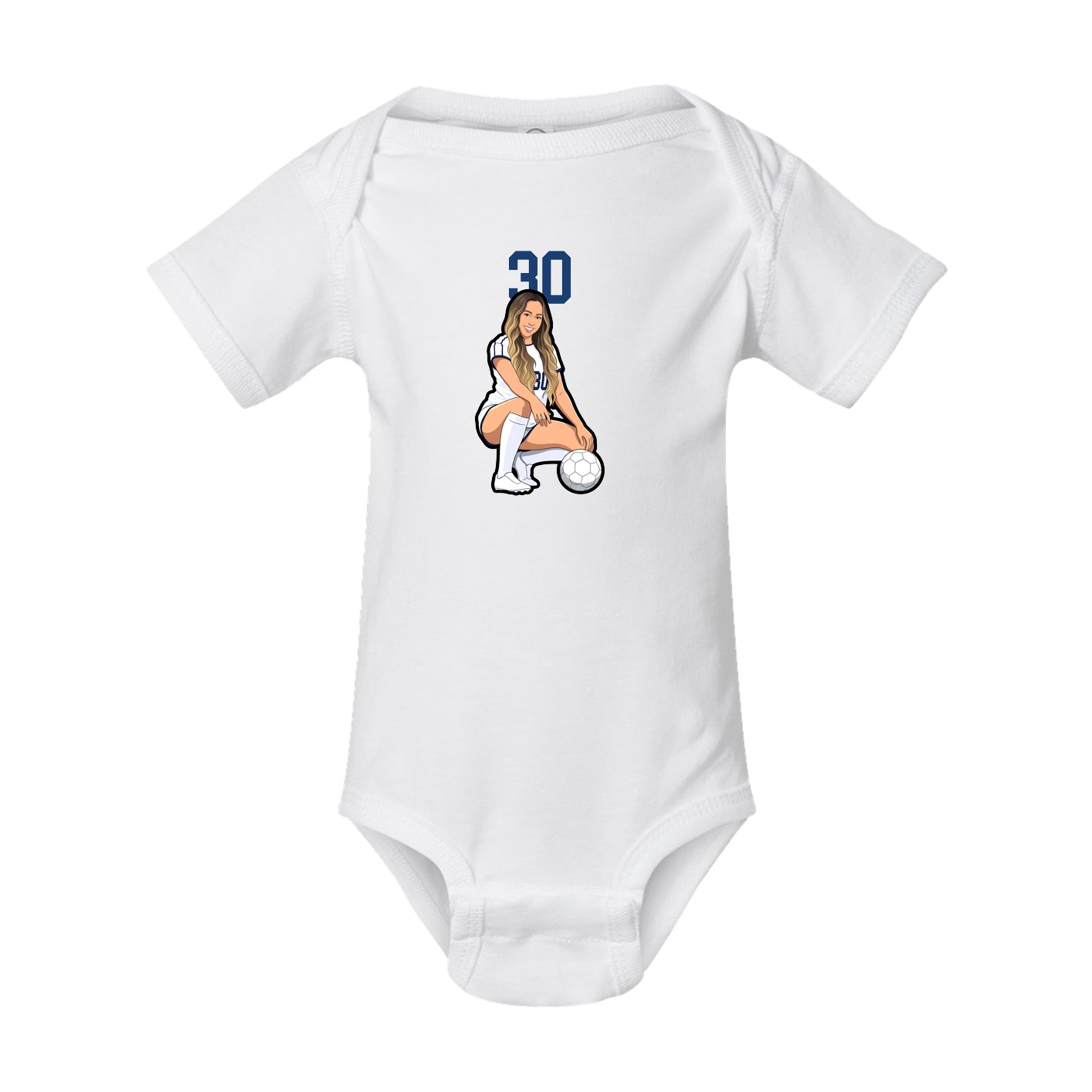 Baby Onesie — Number Top in White